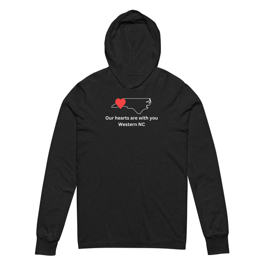 Our hearts are with you Western NC - Long Sleeve Hoodie Tee