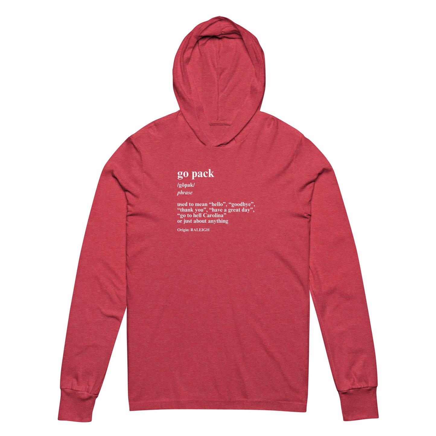 go pack long-sleeve hoodie tee