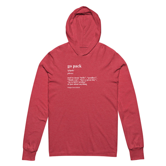 go pack long-sleeve hoodie tee