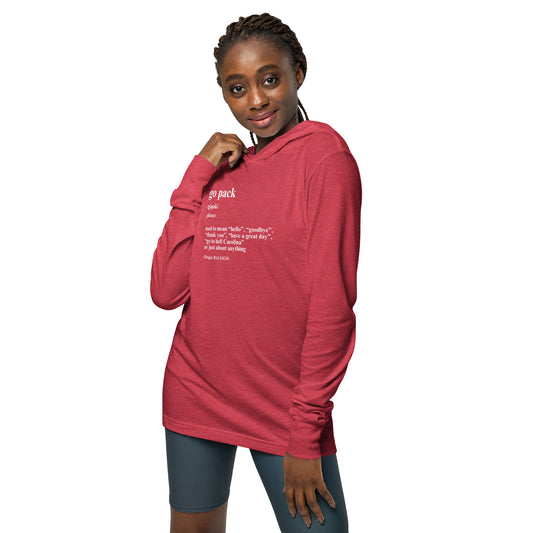 go pack long-sleeve hoodie tee