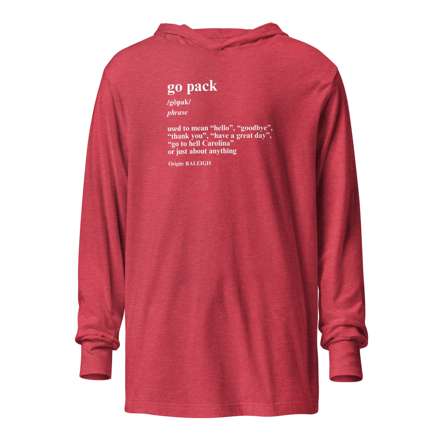go pack long-sleeve hoodie tee