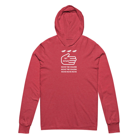 1ST Down! long-sleeve hoodie tee