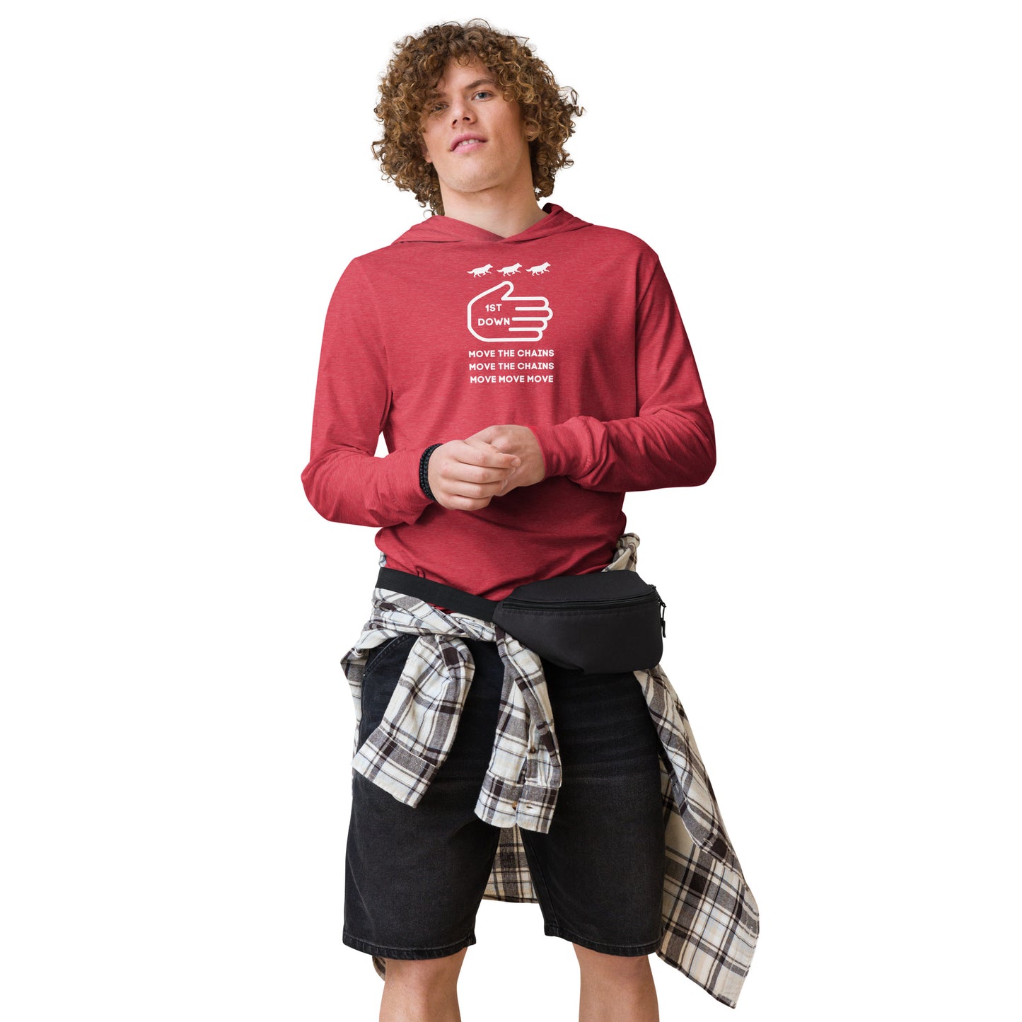 1ST Down! long-sleeve hoodie tee