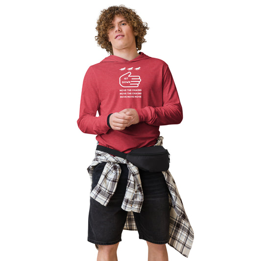 1ST Down! long-sleeve hoodie tee