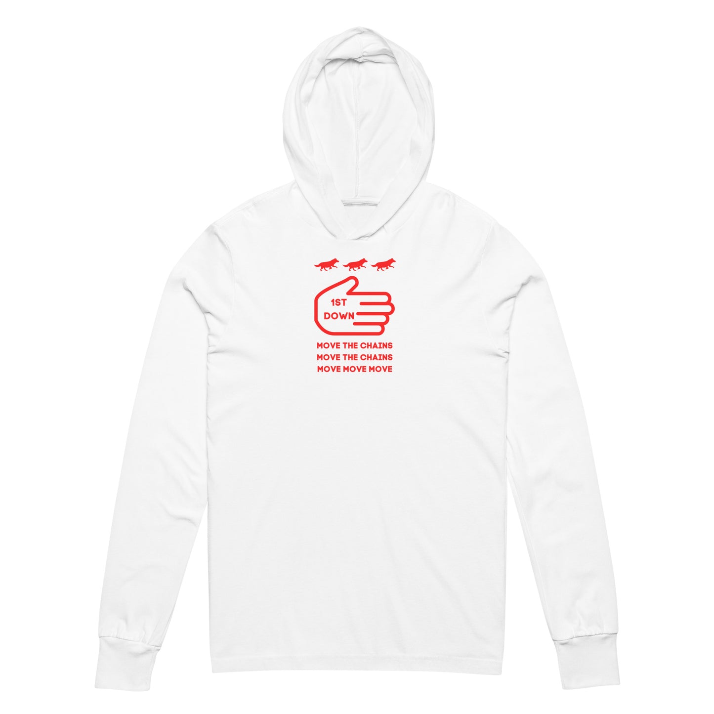 1ST Down! long-sleeve hoodie tee (alternate colors)