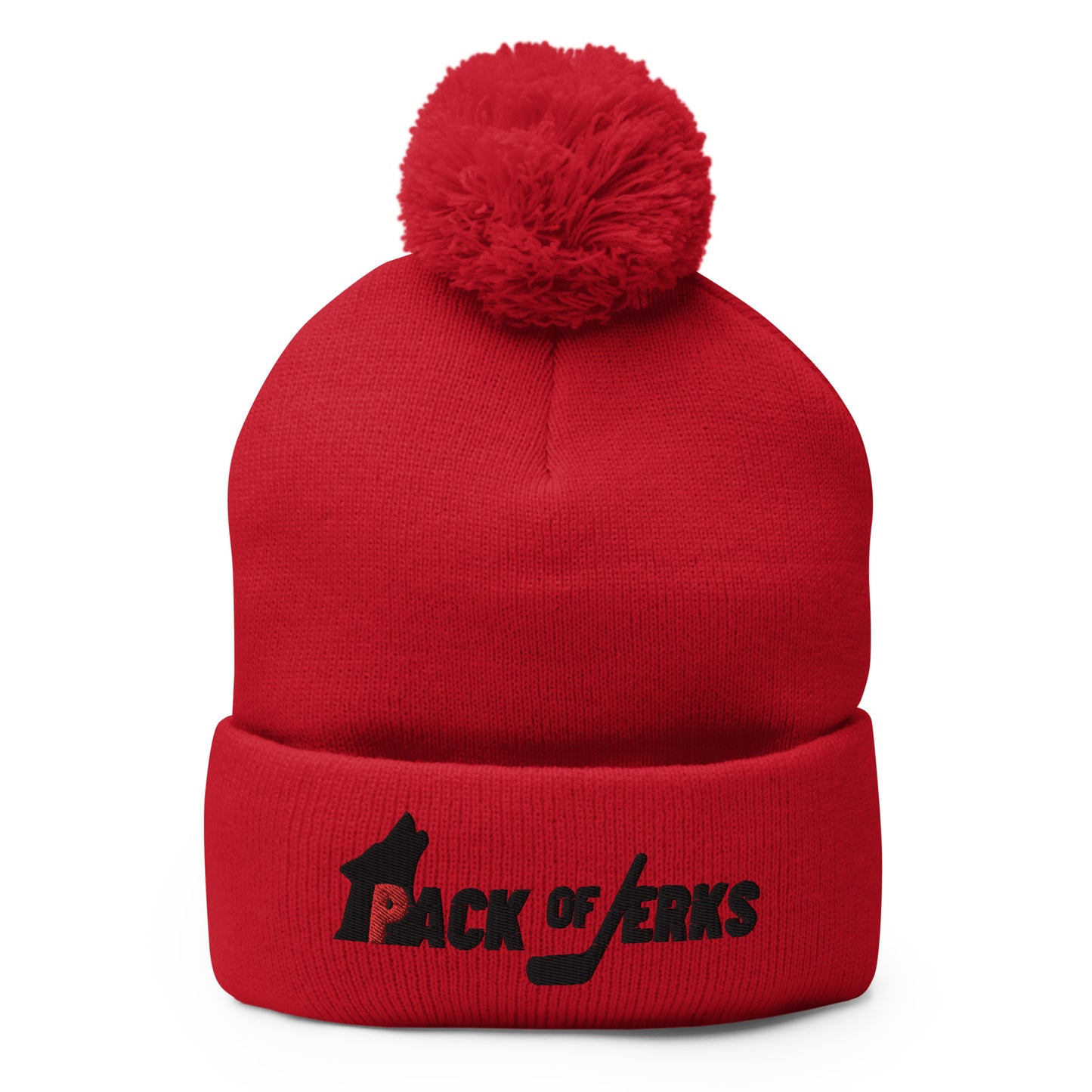 Pack of Jerks Red Pom-Pom Beanie